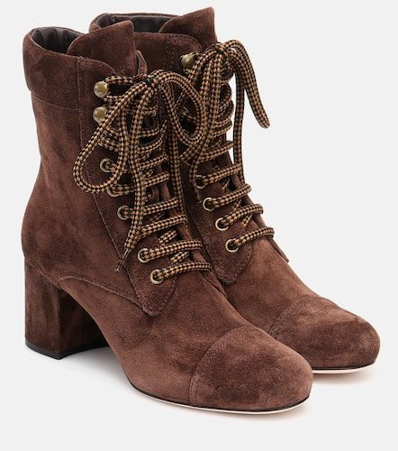 Schnürstiefel aus Veloursleder - Miu Miu - Modalova