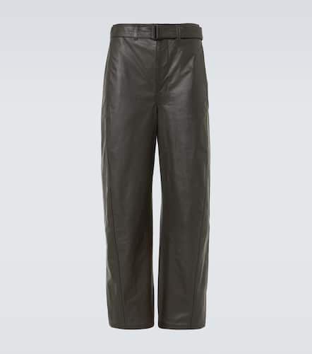 Twisted Belted leather wide-leg pants - Lemaire - Modalova