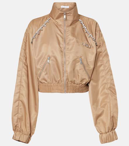 Logo crystal-embellished track jacket - Area - Modalova