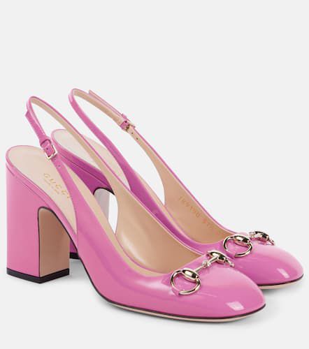 Pumps slingback Horsebit in vernice - Gucci - Modalova