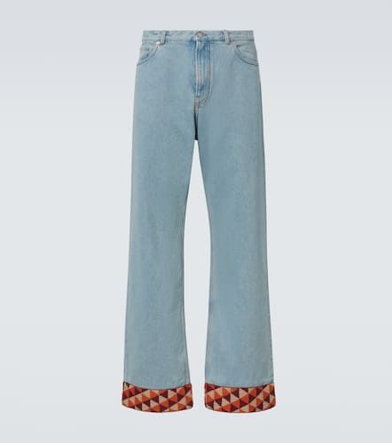 Jeans a gamba larga con jacquard - Valentino - Modalova