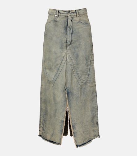 Distressed denim maxi skirt - Rick Owens - Modalova