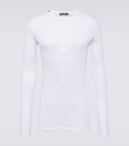 Re-Edition cotton jersey Henley shirt - Dolce&Gabbana - Modalova