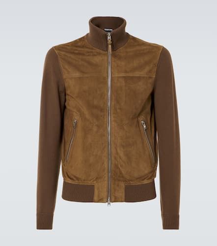 Chaqueta de lana con panel de ante - Tom Ford - Modalova