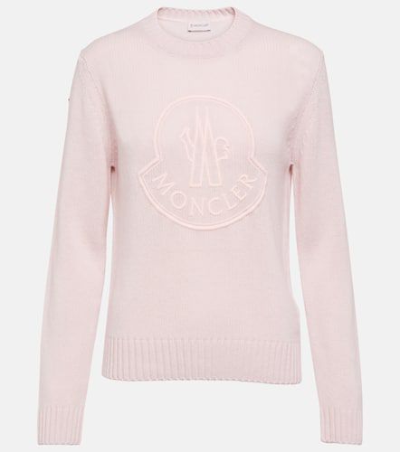 Pullover in lana e cashmere con logo - Moncler - Modalova