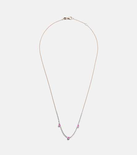 Collana Triple Drilled in bianco 14kt con zaffiri e diamanti - Roxanne First - Modalova