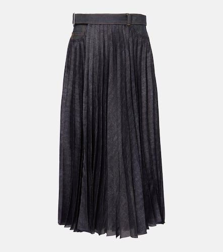 Sacai Denim pleated midi skirt - Sacai - Modalova