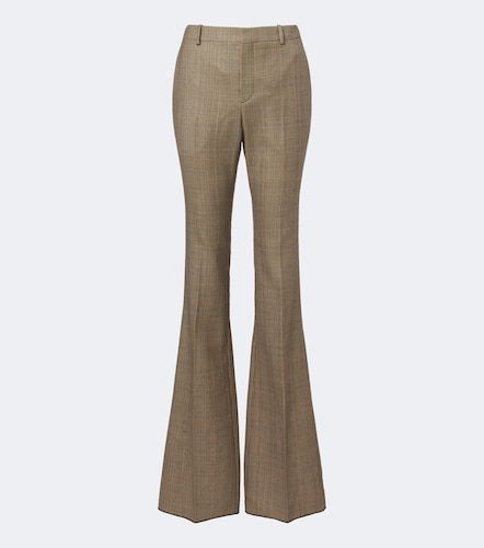 Prince of Wales check wool flared pants - Saint Laurent - Modalova
