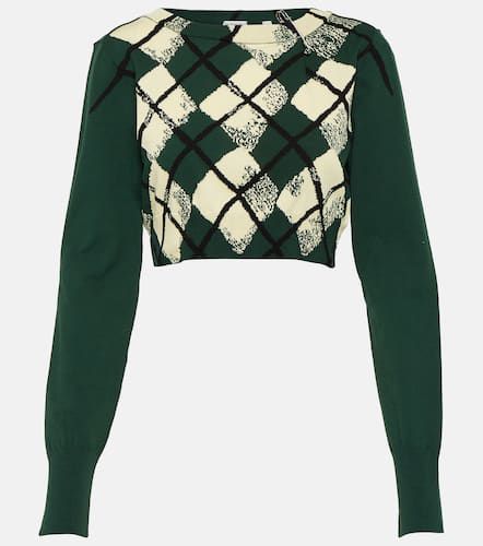 Argyle cropped cotton sweater - Burberry - Modalova