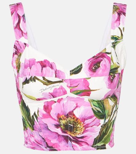 Floral cotton-blend bustier - Dolce&Gabbana - Modalova