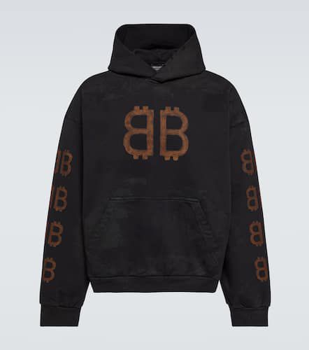 Crypto cotton jersey hoodie - Balenciaga - Modalova
