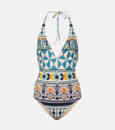 Printed halterneck swimsuit - La DoubleJ - Modalova