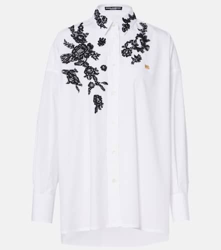 Camisa de algodón con encaje - Dolce&Gabbana - Modalova