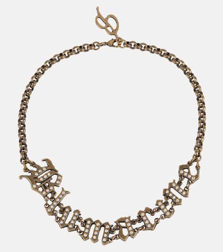 Choker con cristalli e logo - Blumarine - Modalova