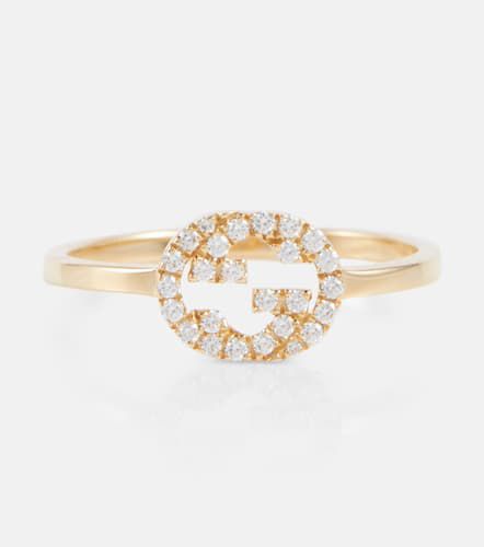 Anillo Interlocking G de oro de 18 ct con diamantes - Gucci - Modalova