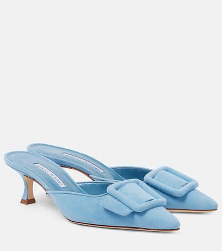 Manolo Blahnik Maysale suede mules - Manolo Blahnik - Modalova