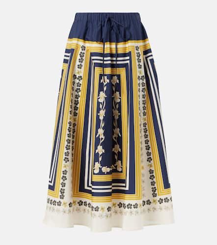 Printed cotton poplin midi skirt - La DoubleJ - Modalova