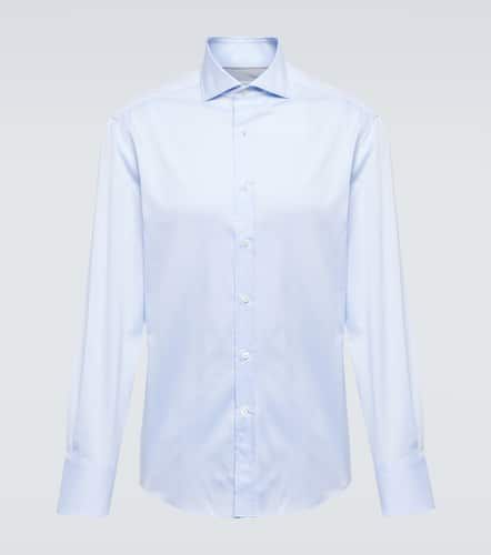Camisa slim en sarga de algodón - Brunello Cucinelli - Modalova