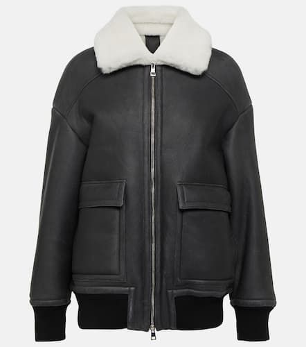 Shearling-lined leather bomber jacket - Blancha - Modalova