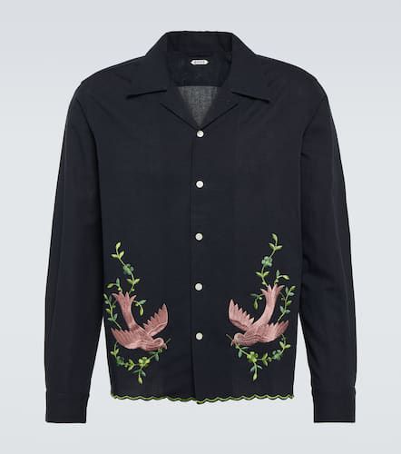 Rosefinch embroidered linen shirt - Bode - Modalova