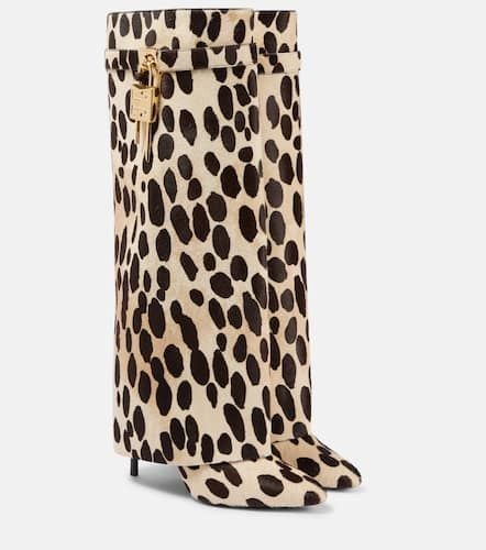 Shark Lock leopard-print pony hair knee-high boots - Givenchy - Modalova