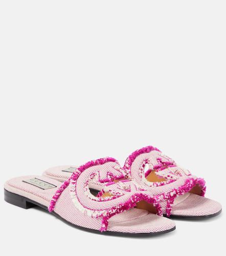 Gucci Interlocking G canvas slides - Gucci - Modalova