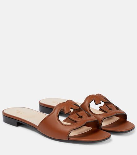 Interlocking G cutout leather sandals - Gucci - Modalova