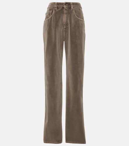 Mid-rise cotton velvet straight pants - Brunello Cucinelli - Modalova