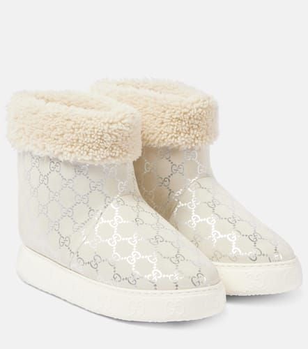 Bedruckte Schneestiefel aus Veloursleder - Gucci - Modalova