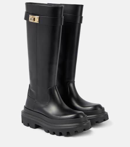 Leather knee-high boots - Dolce&Gabbana - Modalova