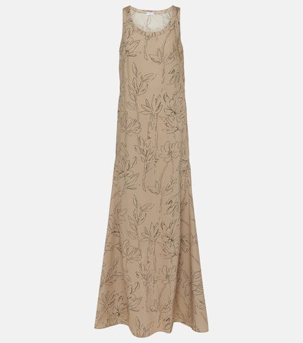 Vestido largo de algodón floral - Brunello Cucinelli - Modalova