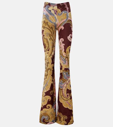 Pantalones flared de terciopelo estampado - Etro - Modalova