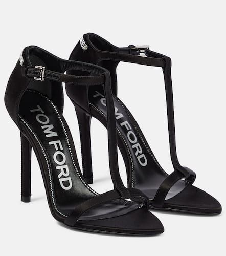 T crystal-embellished satin sandals - Tom Ford - Modalova