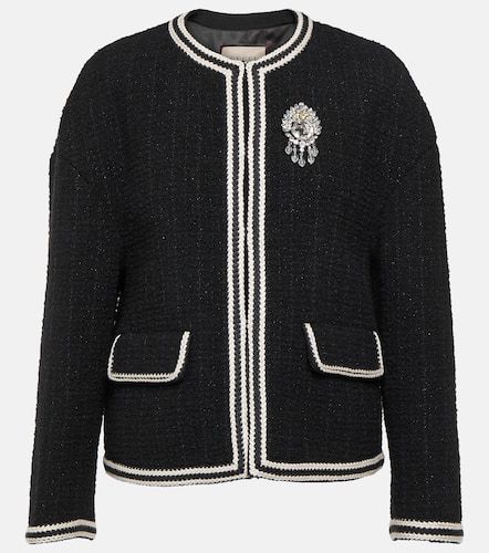 Chaqueta de tweed de lana adornada - Gucci - Modalova