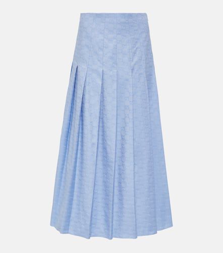 GG Supreme Oxford cotton midi skirt - Gucci - Modalova