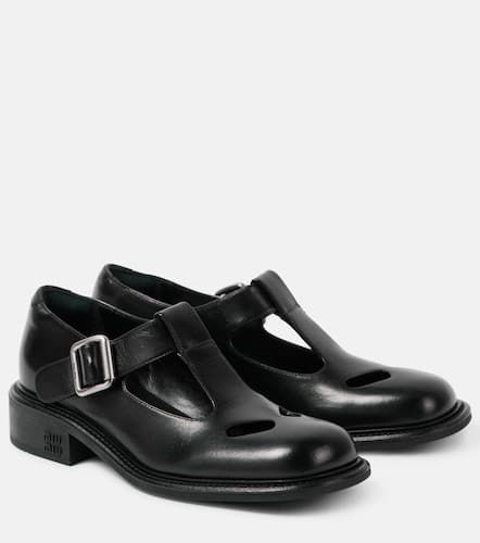 Cutout leather Mary Jane flats - Miu Miu - Modalova