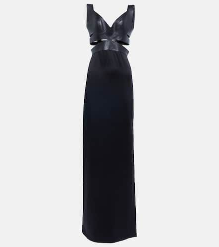 AlaÃ¯a Leather-trimmed cutout gown - Alaia - Modalova