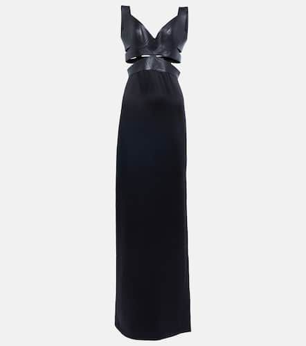 Alaïa Robe mit Leder - Alaia - Modalova