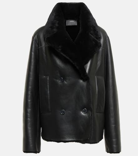 Shearling-trimmed leather jacket - Joseph - Modalova