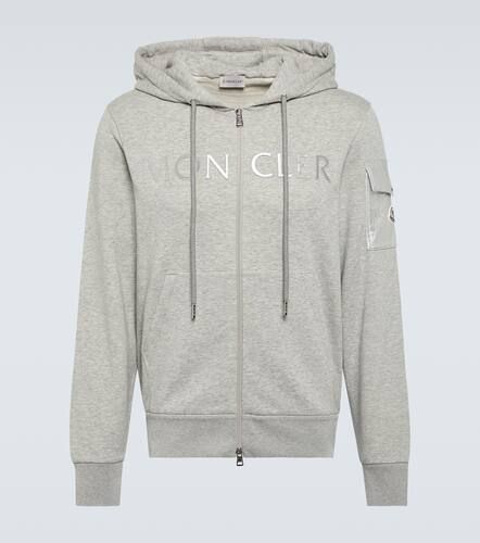 Logo cotton-blend fleece hoodie - Moncler - Modalova