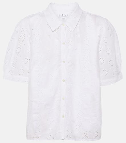 Camisa Olivia de algodón con bordado inglés - Velvet - Modalova