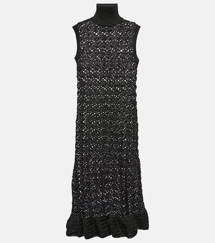Metallic knit turtleneck midi dress - Ganni - Modalova
