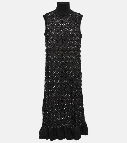 Metallic knit turtleneck midi dress - Ganni - Modalova