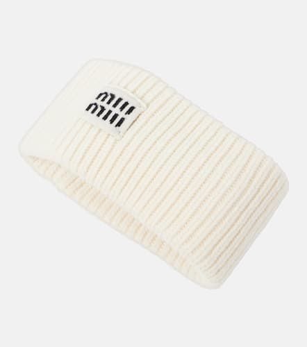 Logo wool and cashmere headband - Miu Miu - Modalova