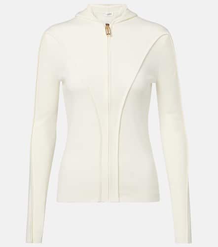Felpa in jersey di misto lana con zip - Victoria Beckham - Modalova