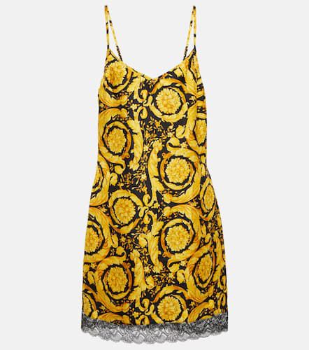 Barocco silk camisole minidress - Versace - Modalova