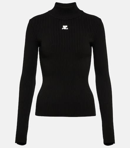 Courrèges Logo ribbed-knit turtleneck sweater - Courreges - Modalova