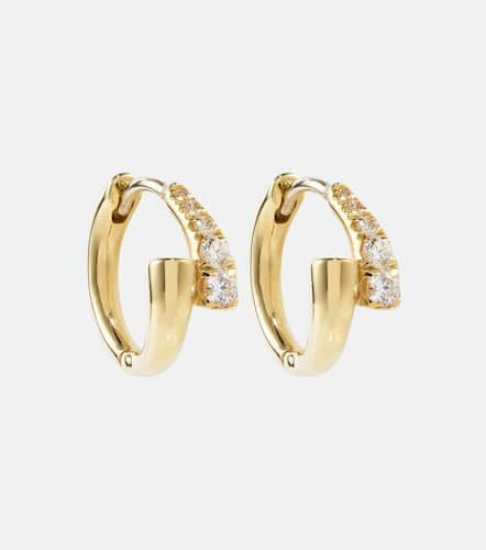 Lola Huggie 18kt hoop earrings with diamonds - Melissa Kaye - Modalova