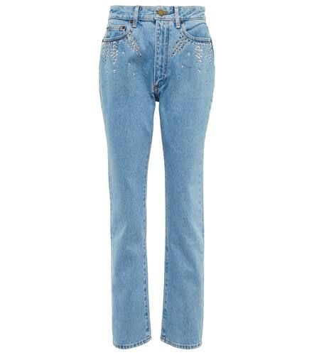 Verzierte High-Rise Straight Jeans - Alessandra Rich - Modalova