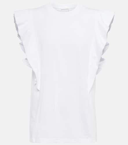 ChloÃ© Ruffle-trimmed cotton jersey T-shirt - Chloe - Modalova